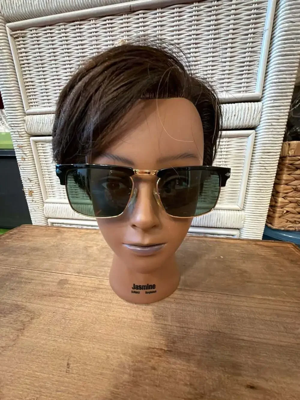 Persol Handmade in Italy Tortoise and Black Browline Sunglasses